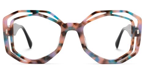 Bobbie Geometric Pink-Tortoise Eyeglasses & Frames