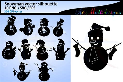 Snowman Silhouette Svg Clipart (Graphic) by Arcs Multidesigns ...