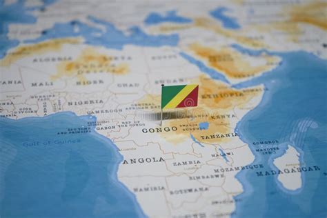 The Flag of Congo in the World Map Stock Image - Image of educational, locations: 140279563