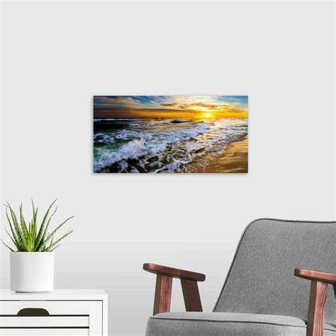 Panoramic Landscape With Beautiful Sunset Wall Art, Canvas Prints, Framed Prints, Wall Peels ...