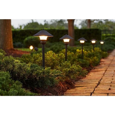 Hampton Bay Pearson Low-Voltage Bronze Integrated LED Outdoor Landscape ...