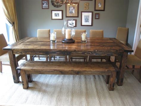 Farmhouse Dining Table With Bench - Foter
