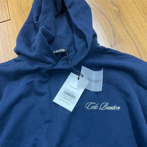 Cole Buxton Men's Navy Hoodie | Depop