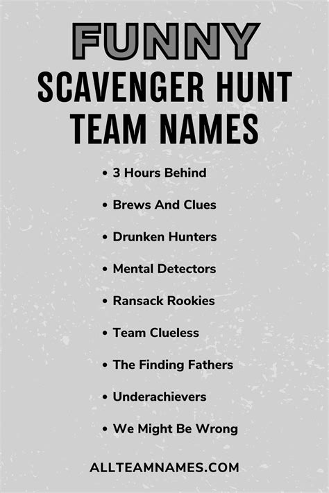 186 Scavenger Hunt Team Names For Explorers