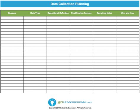 Data Collection Plan Template