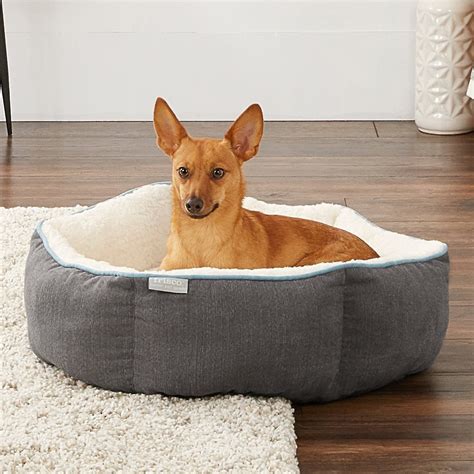 FRISCO Sherpa Hexagon Bolster Cat & Dog Bed, Gray, Small - Chewy.com