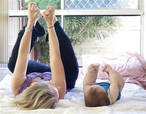 Mommy and Baby Yoga - so sweet! | Baby yoga, Happy baby pose, Mom and baby yoga