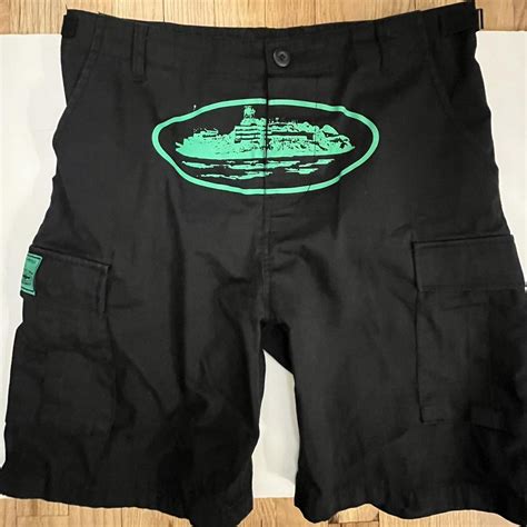 Corteiz Cargo Shorts Black/Green #Corteiz #Cargo... - Depop