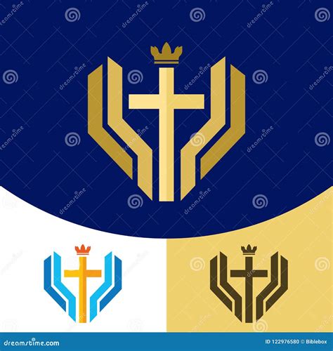 Church Logo. Christian Symbols. The Cross Of Jesus Christ And The Crown ...