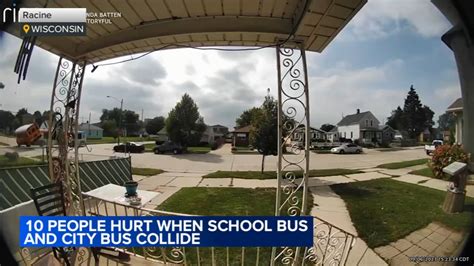 Racine, Wisconsin crash involving city bus, school bus, caught on ...