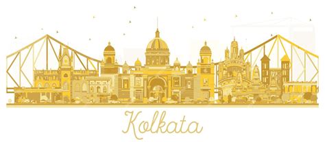 Premium Vector | Kolkata India City skyline golden silhouette. Vector illustration. Business ...