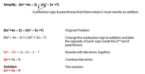 Subtracting Polynomials