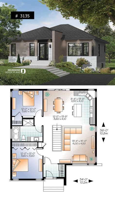 Modern Two Bedroom House Plan : Modern House Plans 10.7×10.5 With 2 ...