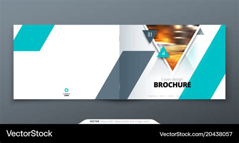 Landscape cover design teal corporate business Vector Image