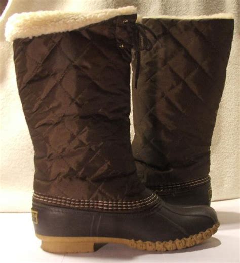 LL Bean Womens 7M Bean Boot 14" Quilted Shearling Lined Waterproof Snow ...