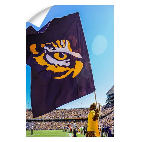 LSU Tigers "Tiger Flag" Officially Licensed Wall Art - College Wall Art