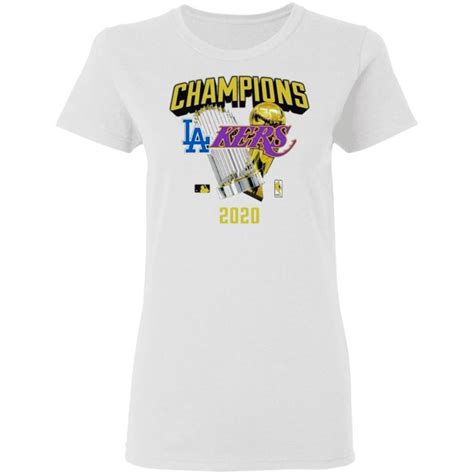 Los Angeles Dodgers Lakers 2020 World Champions Trophies Shirt