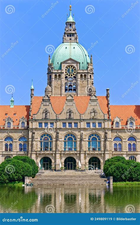 Sightseeing at the New Town Hall at Hannover, Germany Stock Image - Image of clock, tiled: 249809119