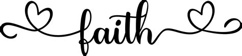 faith sign with hearts, religious - free svg file for members - SVG Heart