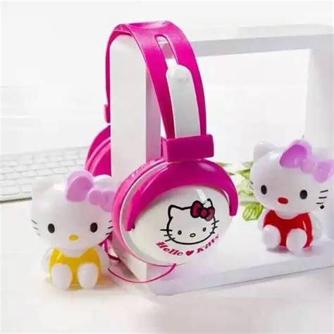 Cute Cartoon Hello Kitty 3.5mm Stereo Mega Bass Headband Headphone Headset Kawaii Big Earphone ...