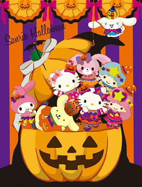 Sanrio Halloween theme phone wallpaper. Source: Dtimes jp. ©Sanrio ...