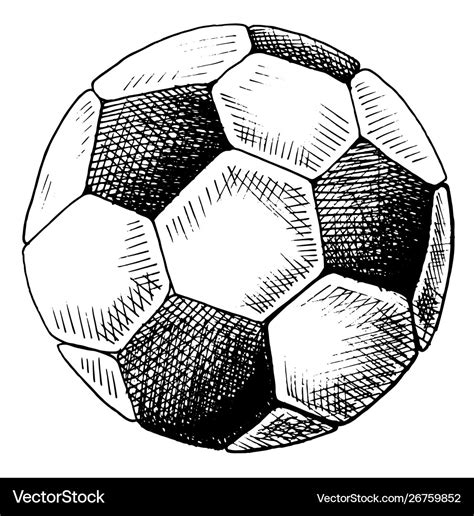 Football sketch hand drawn soccer ball Royalty Free Vector