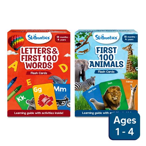 Buy Flash Cards Combo: First 100 Animals + Letters & First 100 Words ...