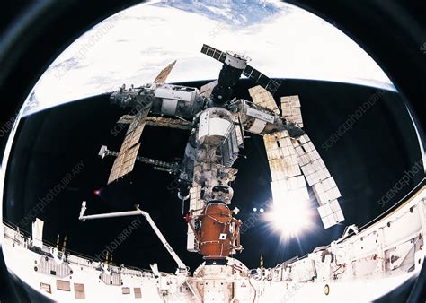 Mir station docking - Stock Image - S555/0051 - Science Photo Library