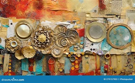 Textures of a Collage Art Piece Stock Illustration - Illustration of ...