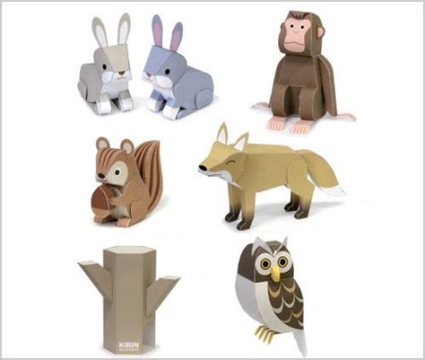 My Owl Barn: Freebie: Paper Forest Animals | Paper animal crafts, Paper animals, Animal crafts