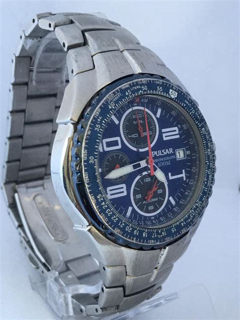 Pre-Owned Stainless Steel Pulsar Chronograph 100M Men’s Watch For Sale at 1stDibs | pulsar ...