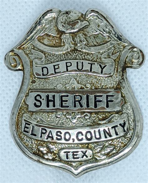 Great 1930's El Paso County Texas Deputy Sheriff Badge: Flying Tiger Antiques Online Store