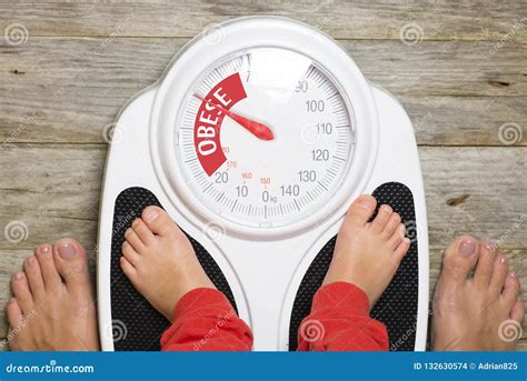 Analog Bathroom Scale Indicating Child Obesity Stock Photo - Image of nutrition, floor: 132630574