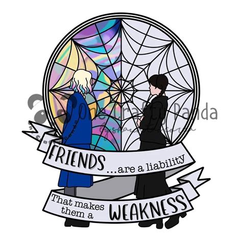 Enid and Wednesday Split Window Friends Quote Minimalist - Etsy in 2022 | Wednesday addams ...