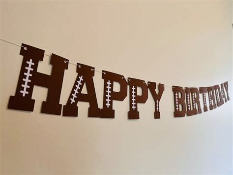 Football Happy Birthday Banner Football Birthday Party - Etsy