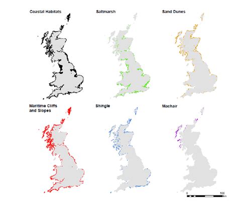 Location of coastal habitats in Great Britain. Habitat data for each... | Download Scientific ...