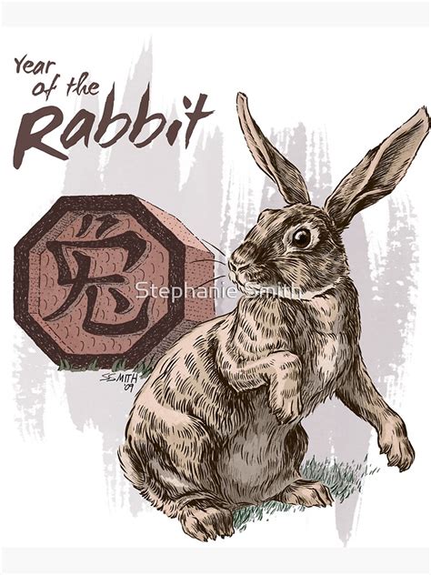 "Chinese Zodiac - Year of the Rabbit" Magnet for Sale by stephsmith | Redbubble