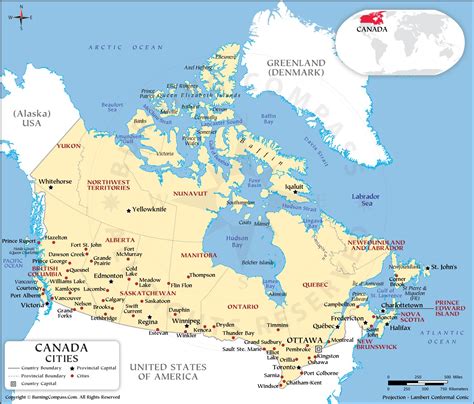 Canada Cities Map HD