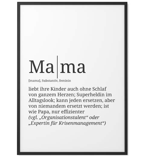 Definition: Mama Format wählbar Premium Spruch-Poster für | Etsy France