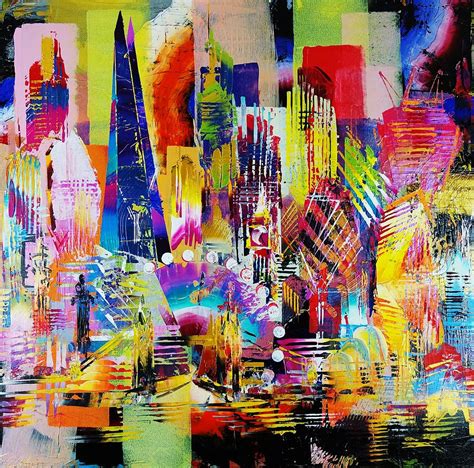 City of London Skyline abstract painting 965 Painting by Eraclis Aristidou - Fine Art America