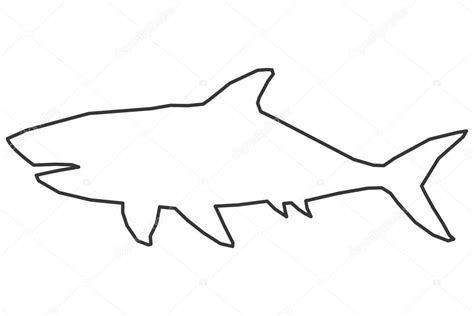 Pictures: shark outline | Shark outline icon — Stock Vector © jemastock ...