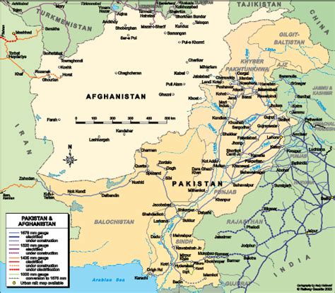 Pakistan & Afghanistan - country map | Country profile | Railway ...