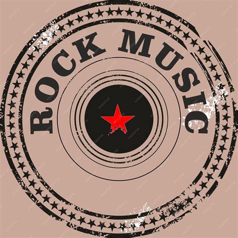 Premium Vector | A rock music logo with a red star on the top.