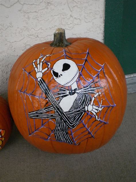 Jack Skellington Pumpkin Painting at PaintingValley.com | Explore ...