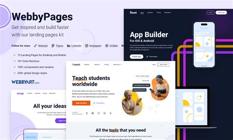 Landing Page Kit - Free 13 Landing Pages Collection for UI UX Design | Figma