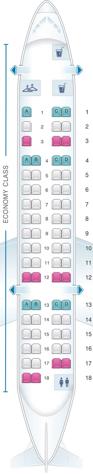 Seat Map American Airlines CRJ 700 all economy | SeatMaestro