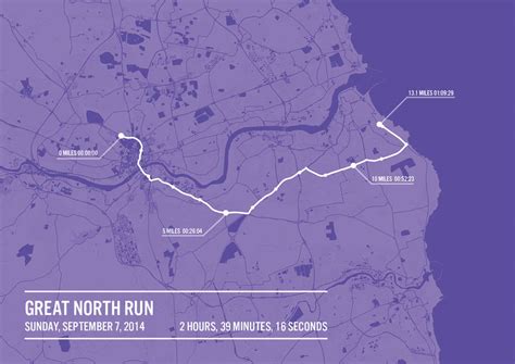 personalised great north run map poster by printmetrics | notonthehighstreet.com