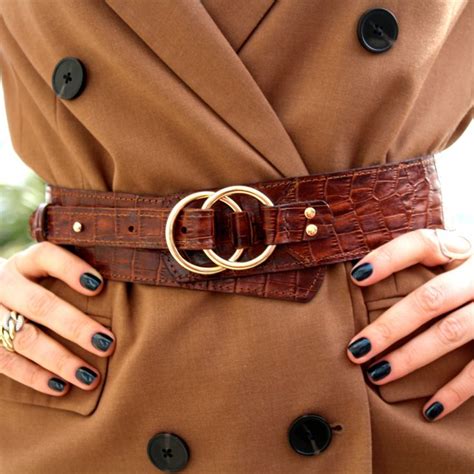 Lovely Brown Leather Belt Women, Wide Waist Belt, Leather Waist Belt, Leather Suit Belt, Reptile ...