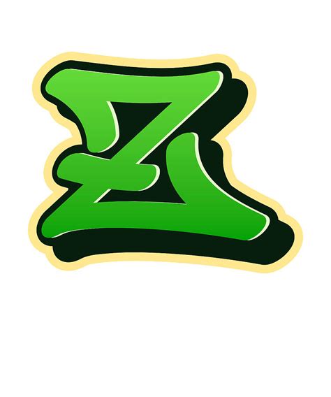 Letter Z Graffiti Alphabet, Z Typography Green letter Z, Streetart ...