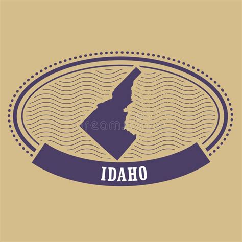 Silueta Del Mapa De Idaho - Sello Del Estado Ilustración del Vector - Ilustración de label ...